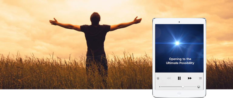 man in a field with arms outstretched