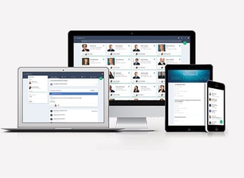 online forum shown on different devices