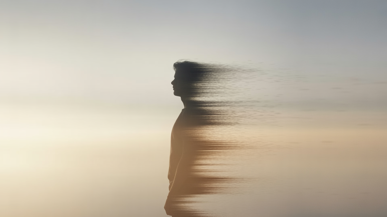 blurry silouette of a man