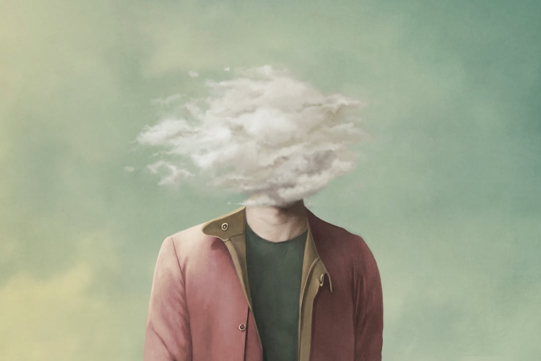 torso with clouds instead of head